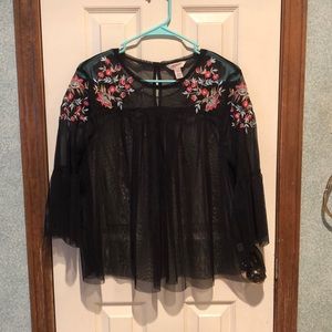 Sheer black top